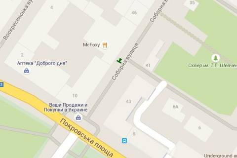 Ситилайт A в Сумах, 1.2x1.8  Соборна вул., 48 (Пішохідна зона) схема