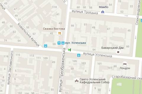 Бэклайт B в Одессе, 1.2x1.8  Успенська вул. - Преображенська вул., 66 схема
