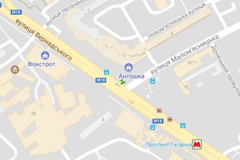 Бэклайт B в Харькове, 2.3x3.14  Вернадського вул. - Малом`ясницька вул. схема