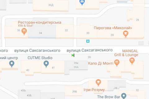 Ситилайт B в Васильевке, 1.2x1.8  Саксаганського вул., 39А схема