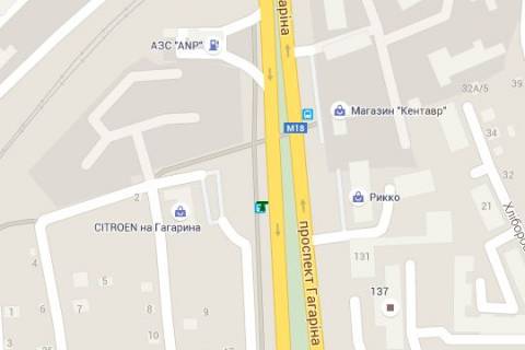 Нестандарт B в Харькове, 1.2x1.8  Гагаріна просп., 131 (зупинка) схема