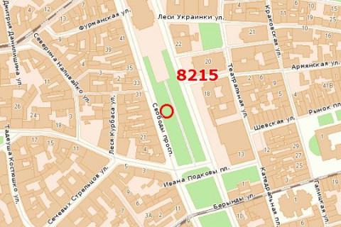 Ситилайт A в Львове, 1,2х1,8  Свободи просп., 25 схема