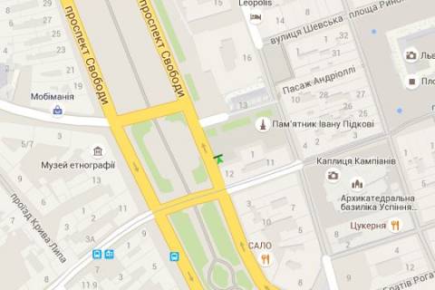 Бэклайт A в Львове, 1.2x1.8  Свободи просп., 12 схема