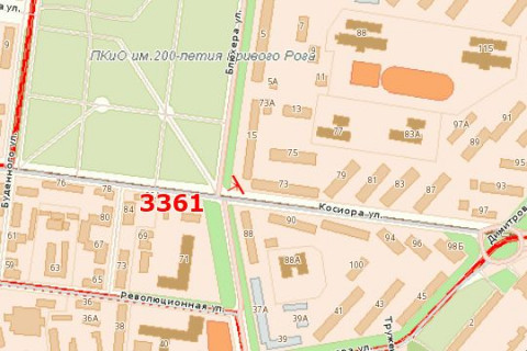 Билборд B в Васильевке Петра Дорошенка вул. - Соборності вул. схема