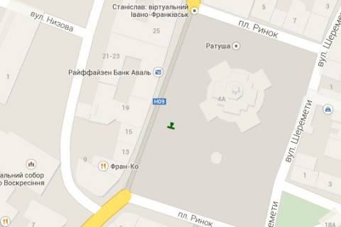 Бэклайт A в Ивано-Франковске, 1.2x1.8  Ринок пл. - Галицька вул., 27 схема