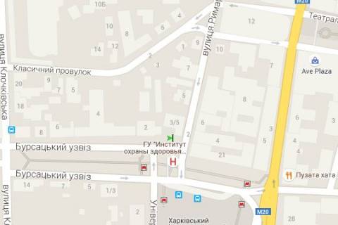 Бэклайт B в Харькове, 1.2x1.8  Бурсацький узвіз - Римарська вул. схема