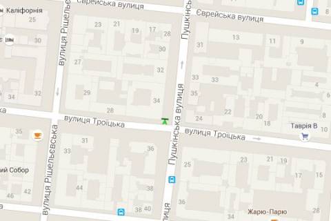 Бэклайт A в Одессе, 1.2x1.8  Італійська вул. (Пушкінська)., 34 - Троїцька вул. схема