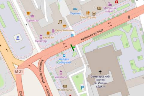 Бэклайт B в Житомире, 2.3x3.14  Київська вул., 2 схема