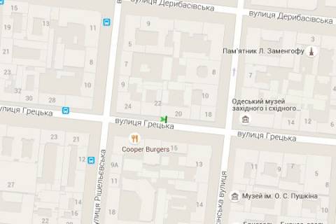 Ситилайт B в Одессе, 1.2x1.8  Грецька вул., 20 схема