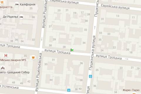 Ситилайт B в Одессе, 1.2x1.8  Троїцька вул., 26 - Пушкінська вул. схема