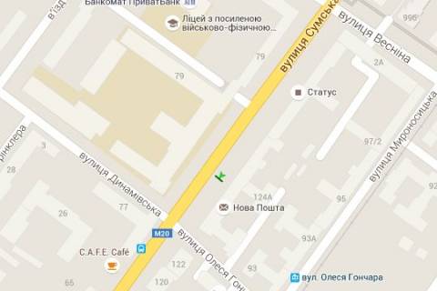 Бэклайт B в Харькове, 1.2x1.8  Сумська вул., 124 схема
