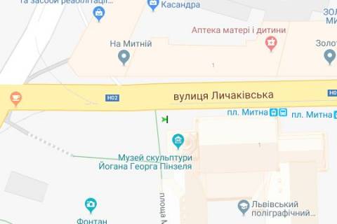 Бэклайт A в Львове, 1.2x1.8  Митна пл. - Личаківська вул., (№1) схема