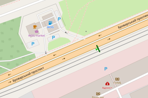 Бэклайт A в Васильевке, 8x4  Броварський просп., 11 схема