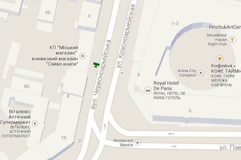 Ситилайт B в Киеве Велика Васильківська вул.,  6; Банк "ВТБ",  "Arena-city") схема