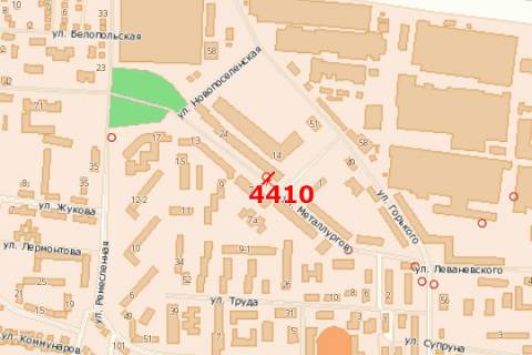 Билборд A в Сумах, 3x6  Металургів вул., 16 схема