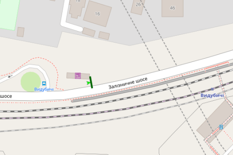 Билборд B в Васильевке, 3x6  Залізничне шосе, Залізнична Станція "Видубичі" (в напрямку Наддніпрянського шосе) схема