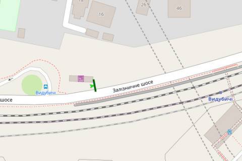 Білборд, Бігборд (Борд)  B у Києві, 3x6  Залізничне шосе, Залізнична Станція "Видубичі" (у напрямку Наддніпрянського шосе) схема