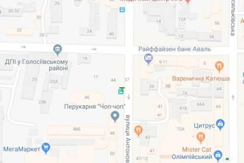 Бэклайт B в Киеве, 1.2x1.8  Антоновича вул. (Горького вул.), 46 схема