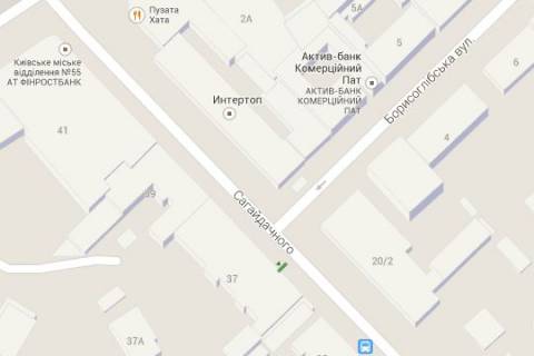 Бэклайт A в Киеве, 1.2x1.8  Петра Сагайдачного вул., 37 №1 - №13("Laura Ashley" Бутик) (у напрямку Поштової пл.) схема