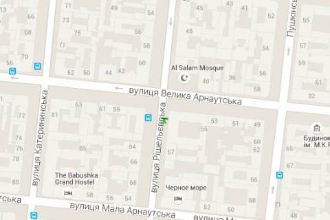 Беклайт B у Одесі, 1.2x1.8  Рішельєвська вул., 55 - Велика Арнаутська вул. (направл від залізн. вокзала) схема