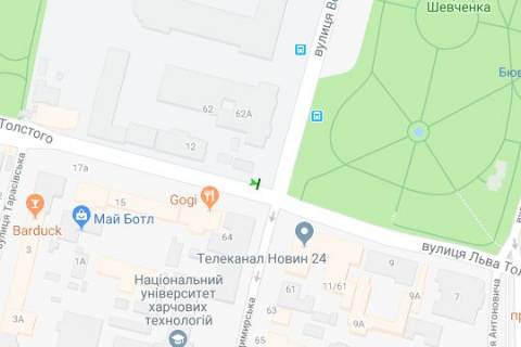 Бэклайт B в Киеве, 1.2x1.8  Льва Толстого вул., ./вул.Володимирська схема