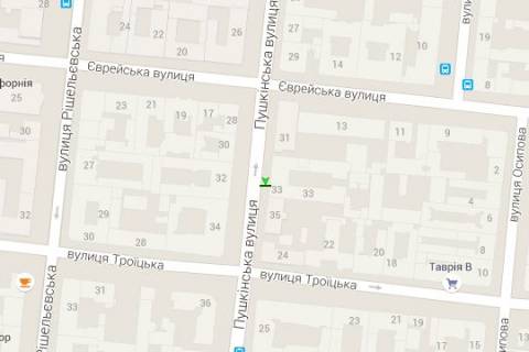 Бэклайт B в Одессе, 1.2x1.8  Пушкінська вул., 33 схема