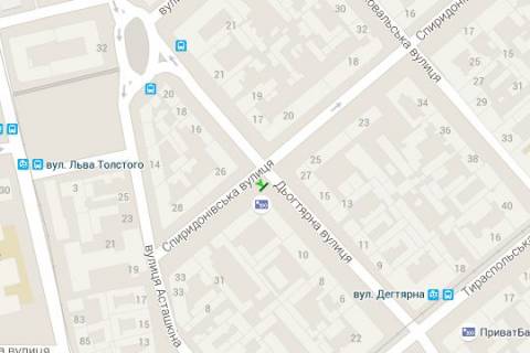 Беклайт A у Одесі, 1.2x1.8  Дьогтярна вул., 12 - Спіридонівська вул. схема