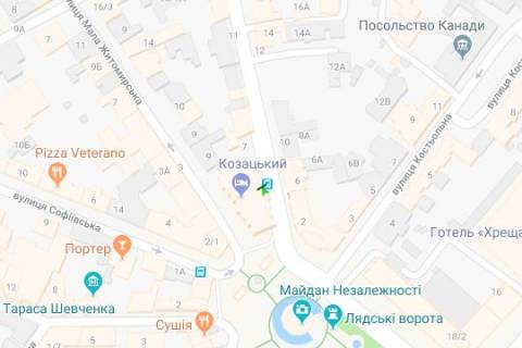 Ситилайт B в Киеве, 1.2x1.8  Михайлівська вул., 1 схема