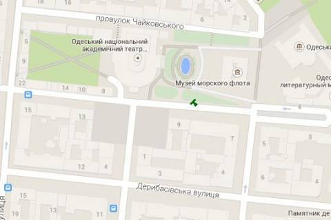 Бэклайт A в Одессе, 1.2x3.6  Ланжеронівська вул., 9 (колона) схема