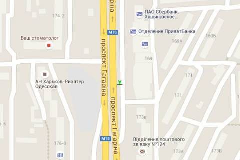 Ситилайт B в Харькове, 1.2x1.8  Гагаріна просп., 167/1 (№1) схема