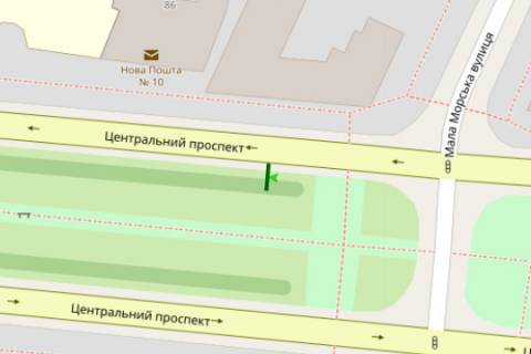Ситилайт A в Николаеве, 1.2x1.8  Центральний просп. (Леніна просп.) - Мала Морська вул., (№2) схема