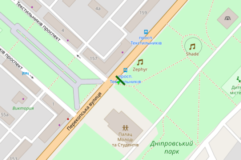 Білборд, Бігборд (Борд)  A у Василівці, 3x6  Перекопська вул., 157 - Текстильників просп. - Шевченко пл. схема