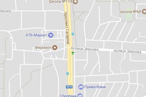 Скроллер A в Харькове Гагаріна просп. - Зернова вул. - 272231 схема