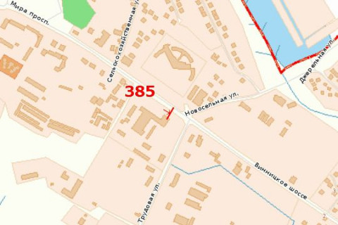 Білборд, Бігборд (Борд)  A у Василівці, 3x6  Миру просп. - Вінницьке шосе схема