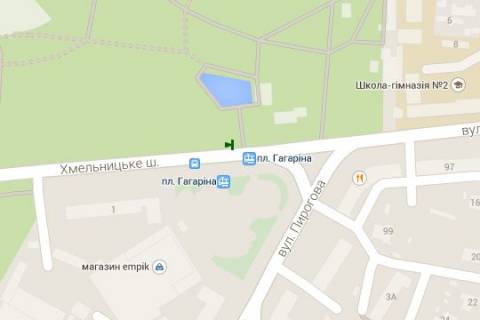 Ситилайт B в Виннице, 1.2x1.8  Юрия Гагаріна пл. - Хмельницьке шосе схема