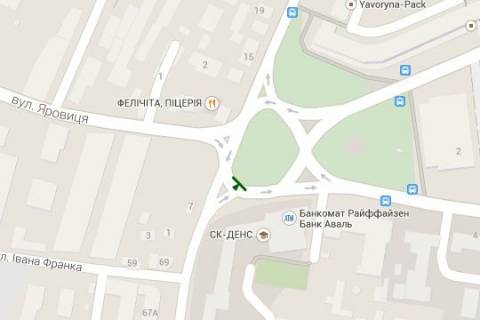 Билборд A в Луцке, 3x6  Грушевського пл. - Стрілецька вул. - Яровиця вул. - Президента Грушевського просп. схема