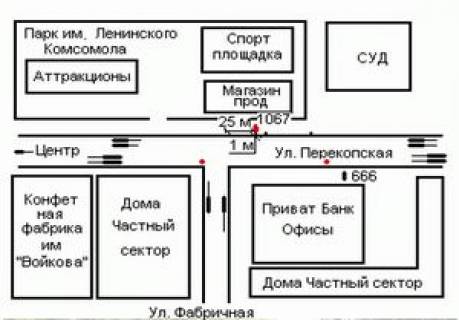 Бэклайт B в Херсоне, 1.2x1.8  Перекопська вул., 17 схема