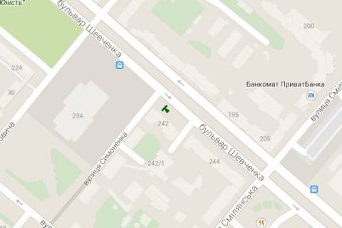 Сiтiлайт B у Черкасах, 1.2x1.8  Шевченка бульв., 242 - Симоненко вул. схема