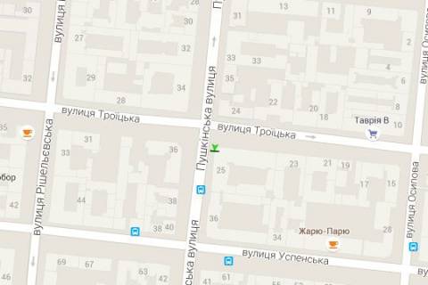 Бэклайт B в Одессе, 1.2x1.8  Італійська вул. (Пушкінська)., 37 - Троїцька вул., 25 схема