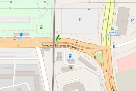 Призма A в Киеве, 3x6  Шухевича Романа просп. (Генерала Ватутіна просп.), 32, навпроти - 274000 схема