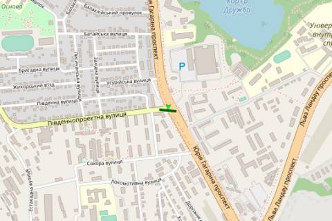 Бэклайт A в Харькове, 2.3x3.14  Гагаріна просп. - Південнопроектна вул., №2 схема