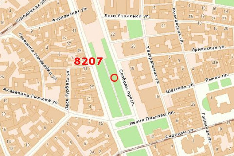 Ситилайт B в Львове, 1,2х1,8  Свободи просп., 18 схема