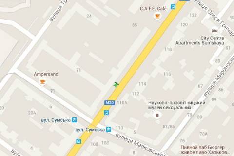 Бэклайт B в Харькове, 1.2x1.8  Сумська вул., 73 схема