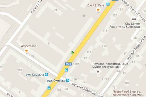 Сiтiлайт B у Харкові, 1.2x1.8  Сумська вул., 73 схема