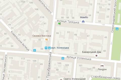Беклайт A у Одесі, 1.2x1.8  Троїцька вул., 51 - Преображенська вул. схема