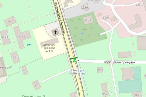 Скролер, Скрол A у Одесі Французький бульв., Сан. "Чкалова" - 272036 схема