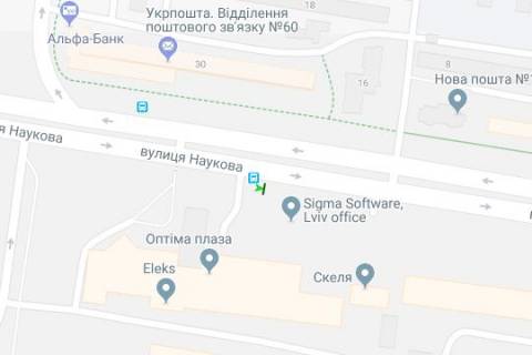 Ситилайт A в Львове, 1.2x1.8  Наукова вул., 7-а схема