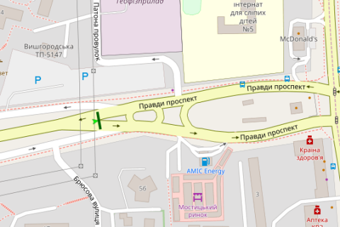 Видеоборд A у Києві, 4x8  Правди просп. - Вишгородська вул., (розширення 768х384) ((розширення 768х384)) - 368210 схема