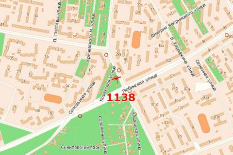 Билборд B в Львове, 3x6  Виговського вул. (Івана Виговського вул.) - Любінська вул. (до вул. Городоцька) схема