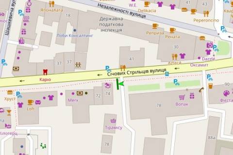 Билборд B в Васильевке, 3x6  Січових Стрільців вул., 74 схема